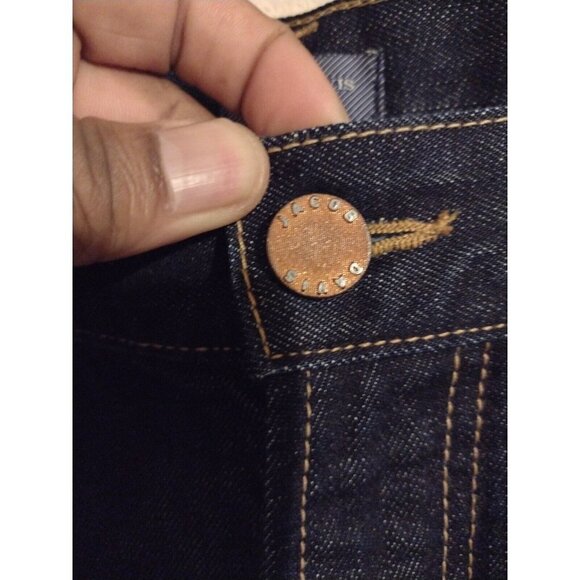 Jacob Davis Evan Slim Straight Leg Blue Denim Jeans True Size Is 42x35 Cotton - Picture 12 of 13
